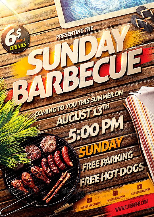 Detail Bbq Party Flyer Template Free Nomer 14