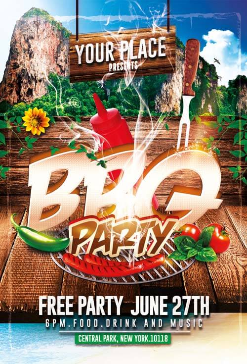 Detail Bbq Party Flyer Template Free Nomer 15