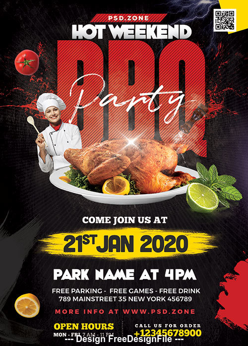 Detail Bbq Party Flyer Template Free Nomer 18