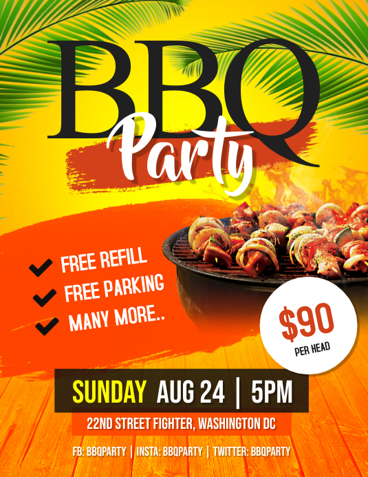 Detail Bbq Party Flyer Template Free Nomer 19