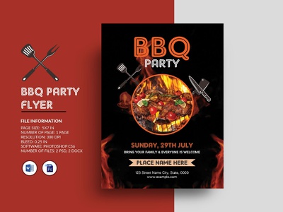 Detail Bbq Party Flyer Template Free Nomer 22