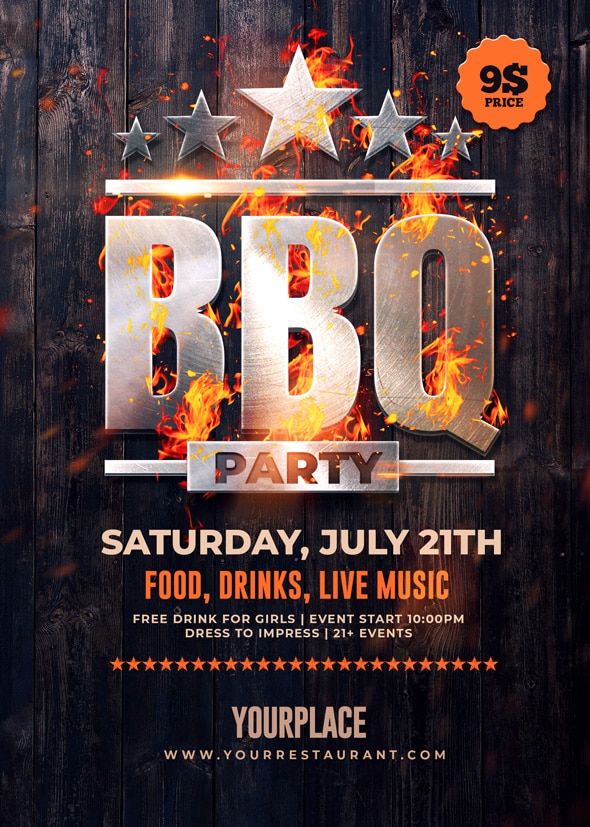 Detail Bbq Party Flyer Template Free Nomer 25