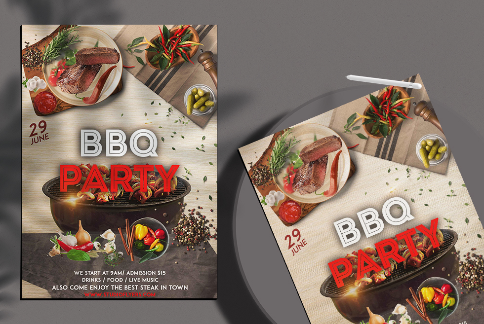 Detail Bbq Party Flyer Template Free Nomer 27