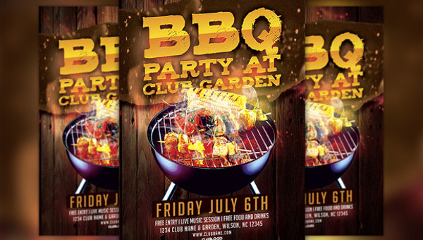 Detail Bbq Party Flyer Template Free Nomer 5