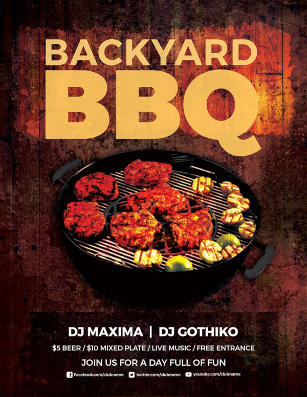 Detail Bbq Party Flyer Template Free Nomer 51