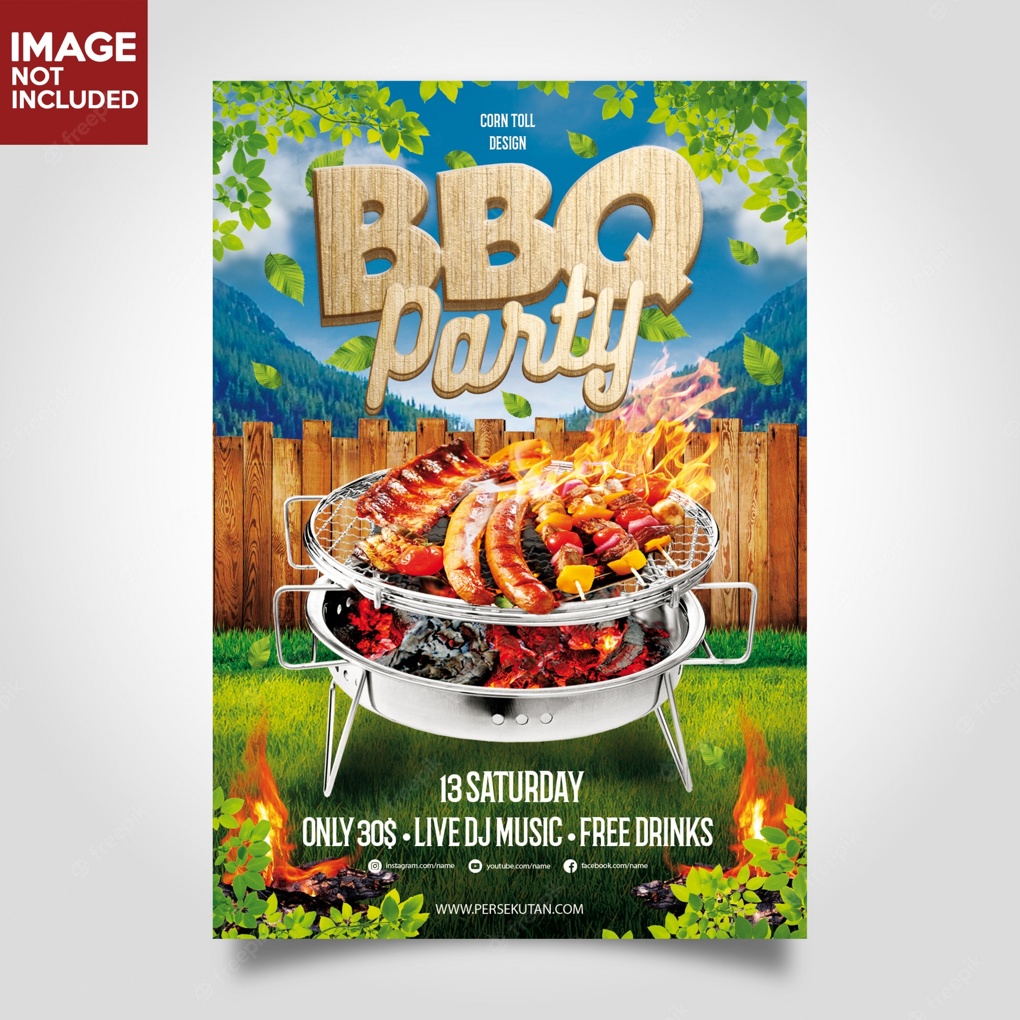 Detail Bbq Party Flyer Template Free Nomer 52