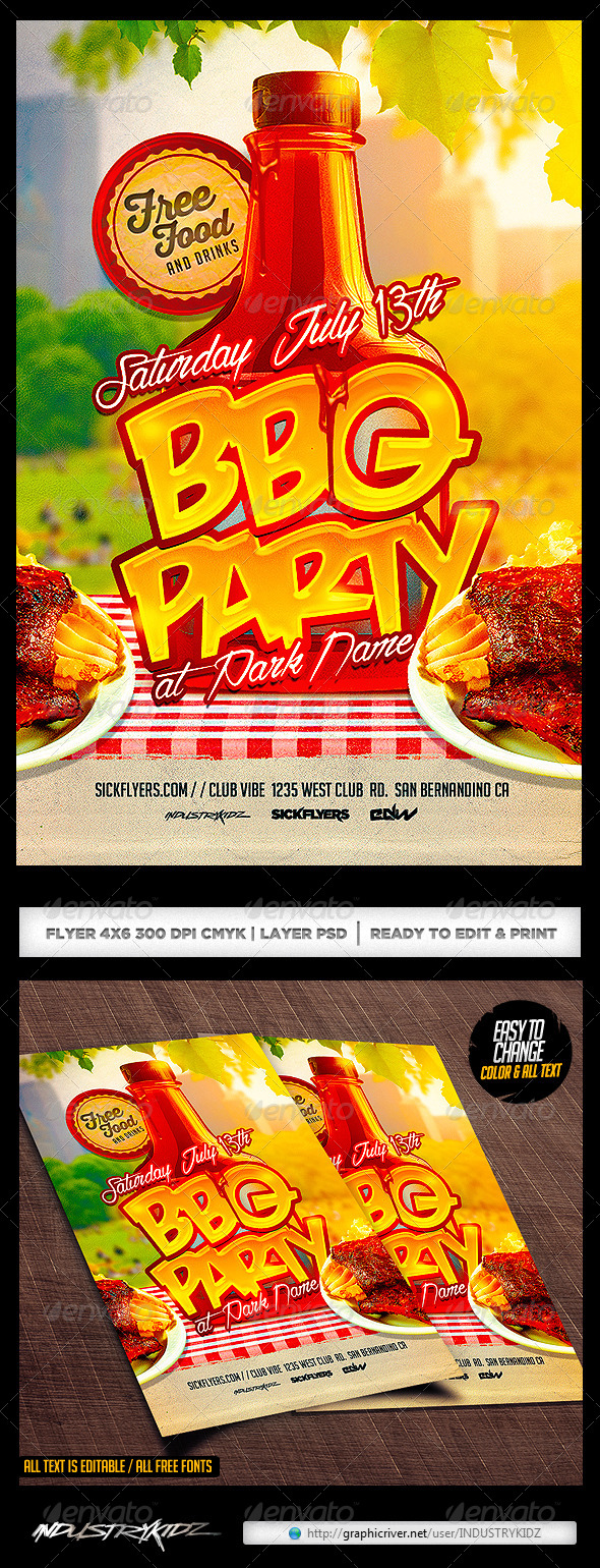 Detail Bbq Party Flyer Template Free Nomer 53