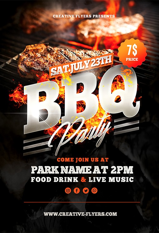 Detail Bbq Party Flyer Template Free Nomer 9