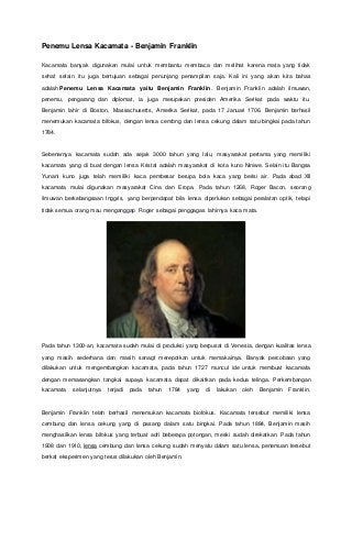 Detail Benjamin Franklin Adalah Penemu Nomer 46