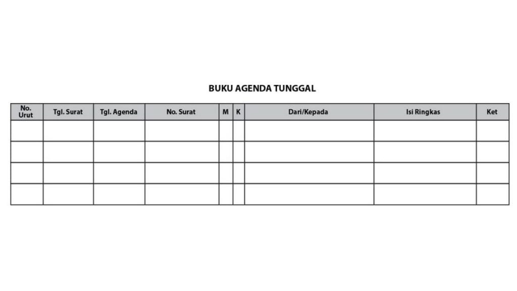 Detail Bentuk Buku Agenda Tunggal Nomer 2