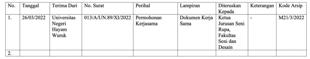 Detail Bentuk Buku Agenda Tunggal Nomer 30