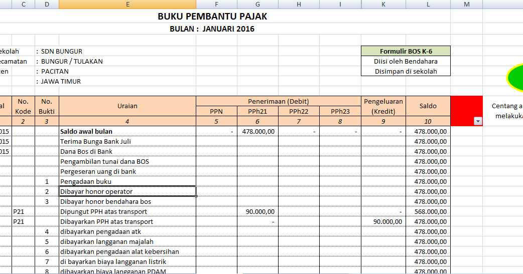 Detail Bentuk Buku Kas Nomer 15