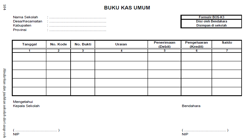 Detail Bentuk Buku Kas Nomer 7