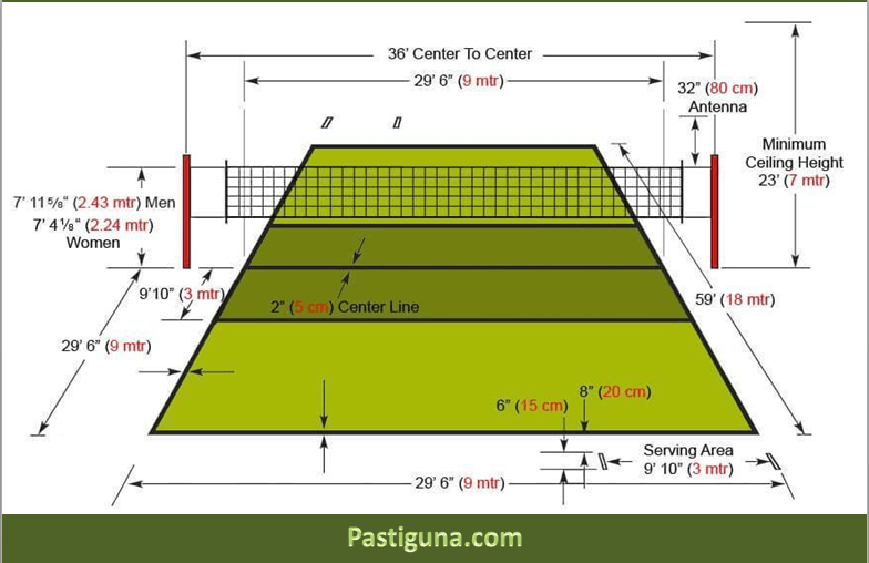 Detail Besar Lapangan Voli Nomer 4