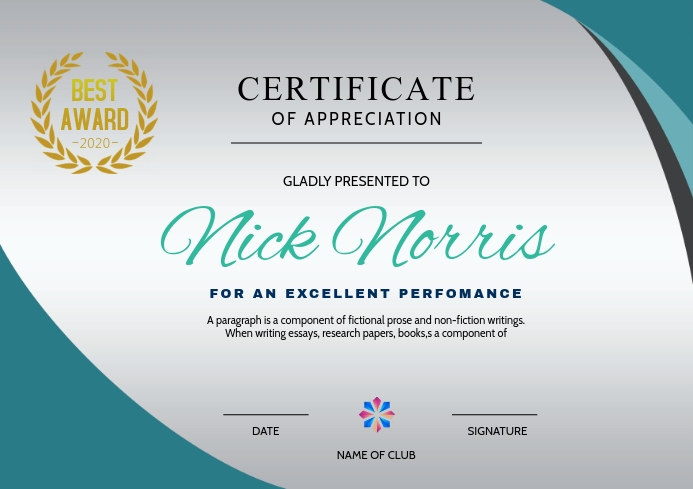 Detail Best Certificate Template Nomer 7