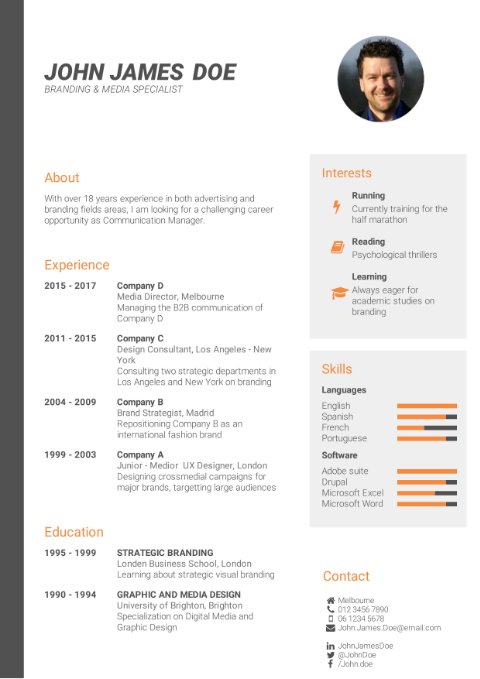 Download Best Cv Template Nomer 44