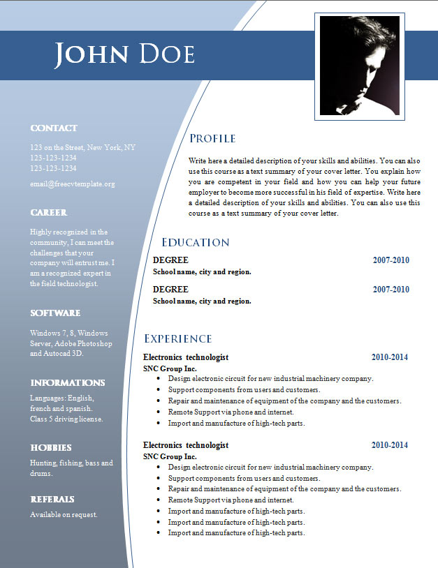 Detail Best Cv Template Word Nomer 42