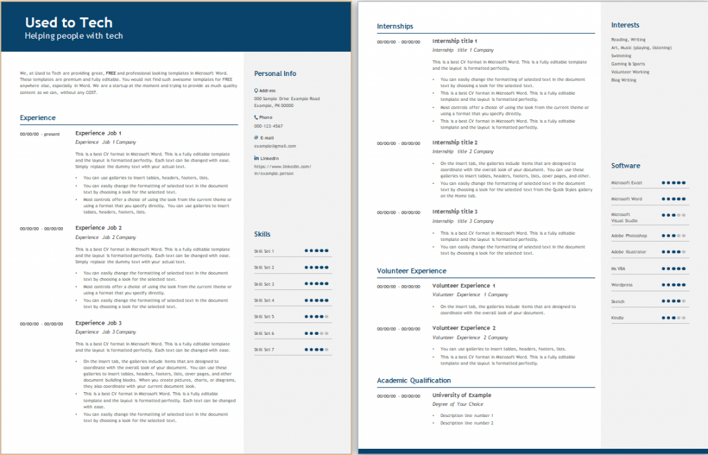 Detail Best Cv Template Word Nomer 43