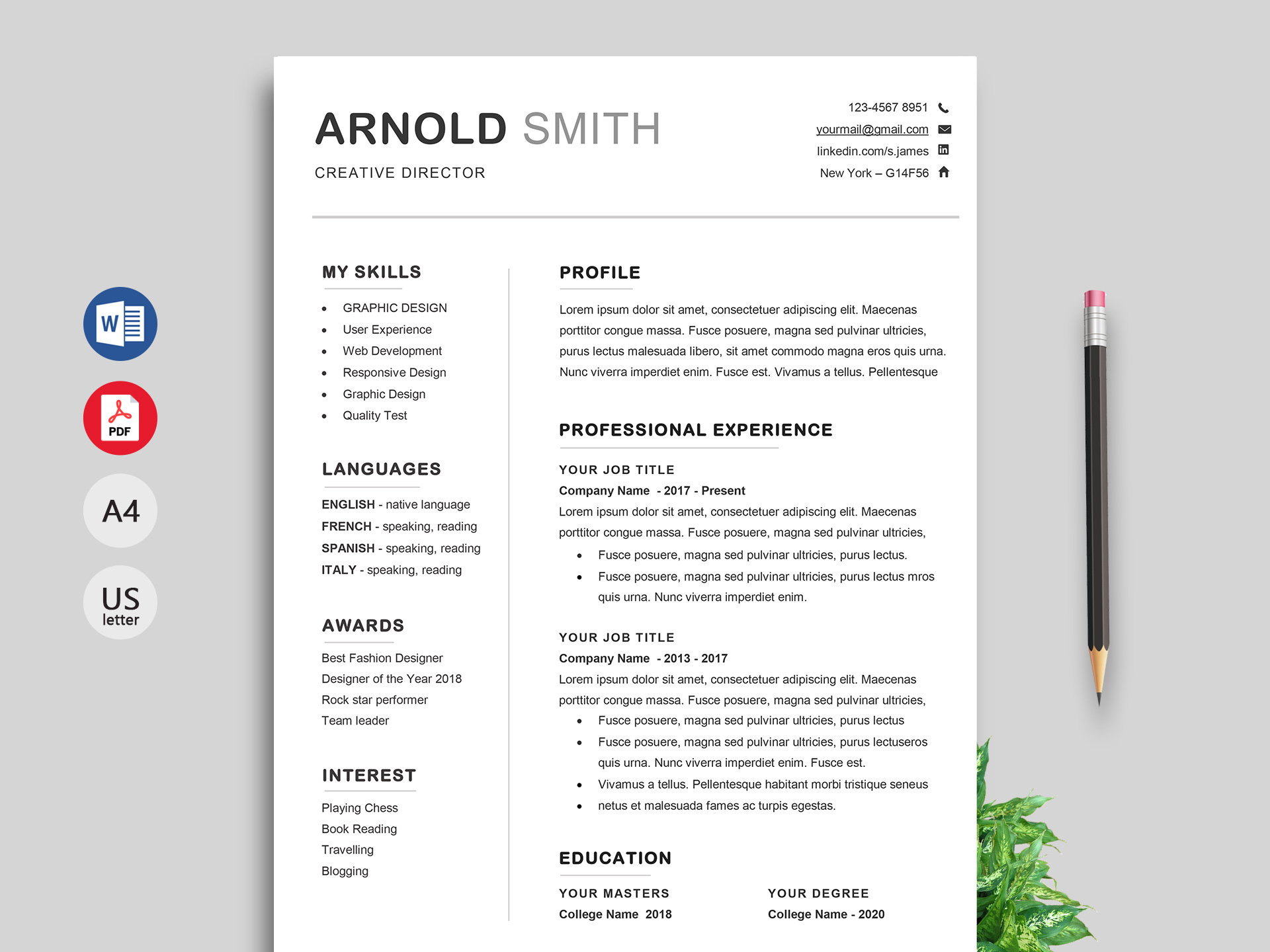 Detail Best Cv Template Word Nomer 52