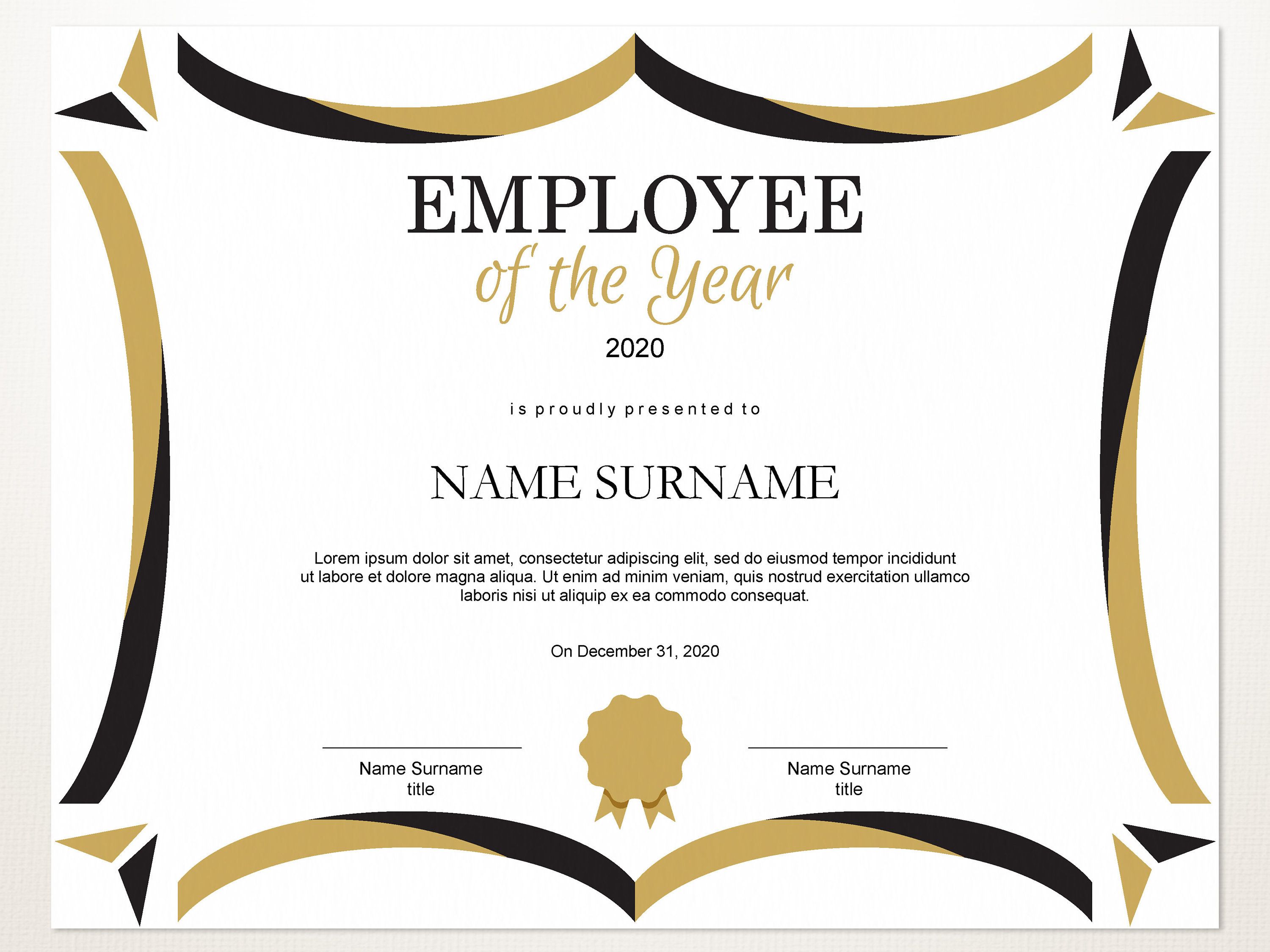 Best Employee Award Certificate Template Free - 51+ Koleksi Gambar