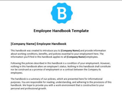 Detail Best Employee Handbook Template Nomer 22