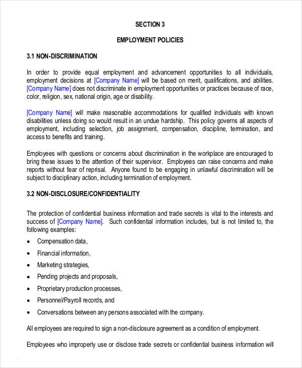 Detail Best Employee Handbook Template Nomer 35