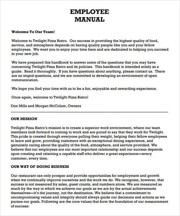 Detail Best Employee Handbook Template Nomer 48