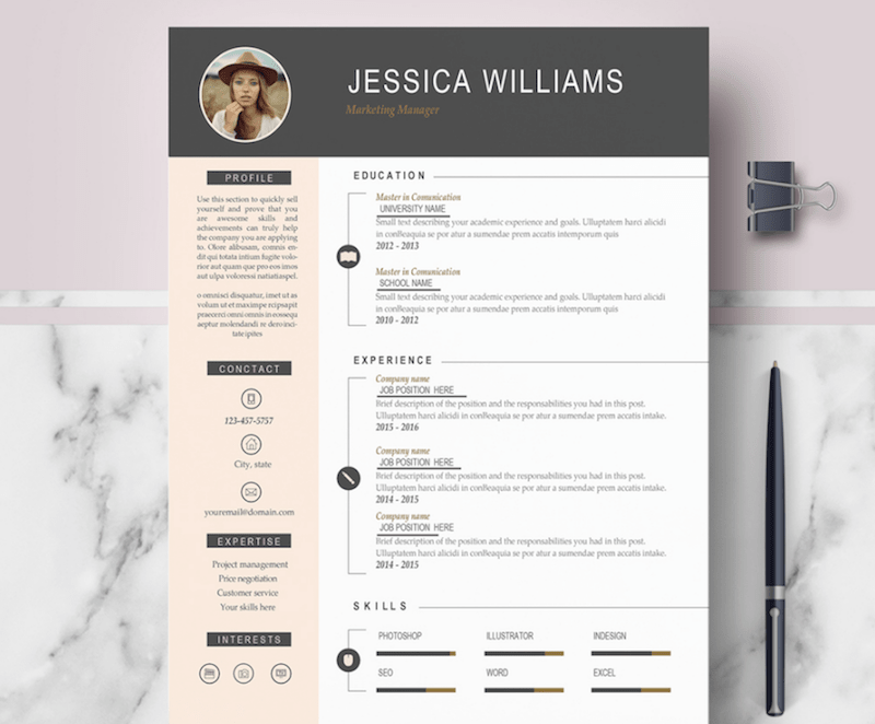 Detail Best Modern Resume Template Nomer 18