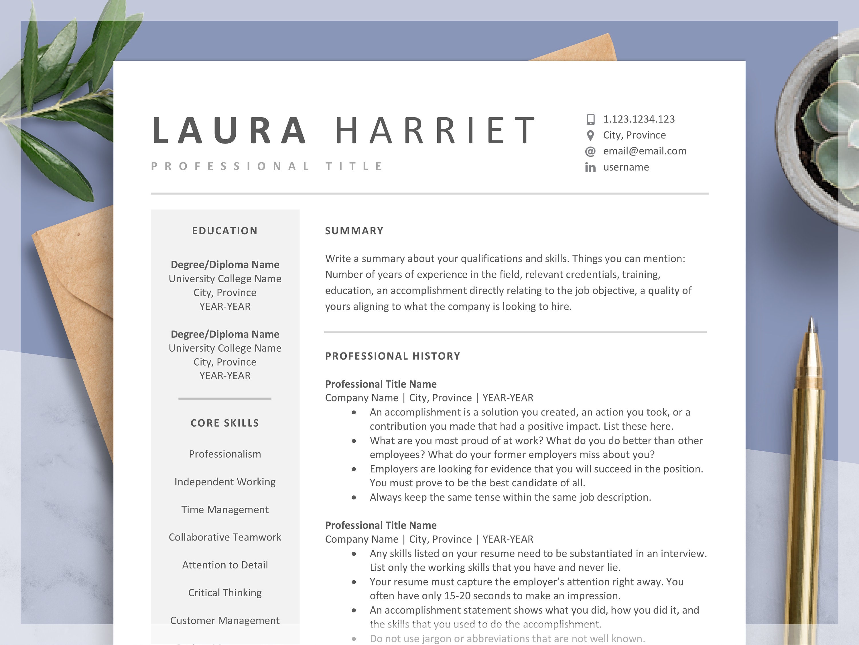 Detail Best Modern Resume Template Nomer 36