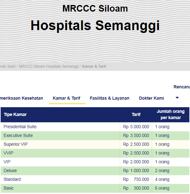 Detail Biaya Kamar Rumah Sakit Nomer 3