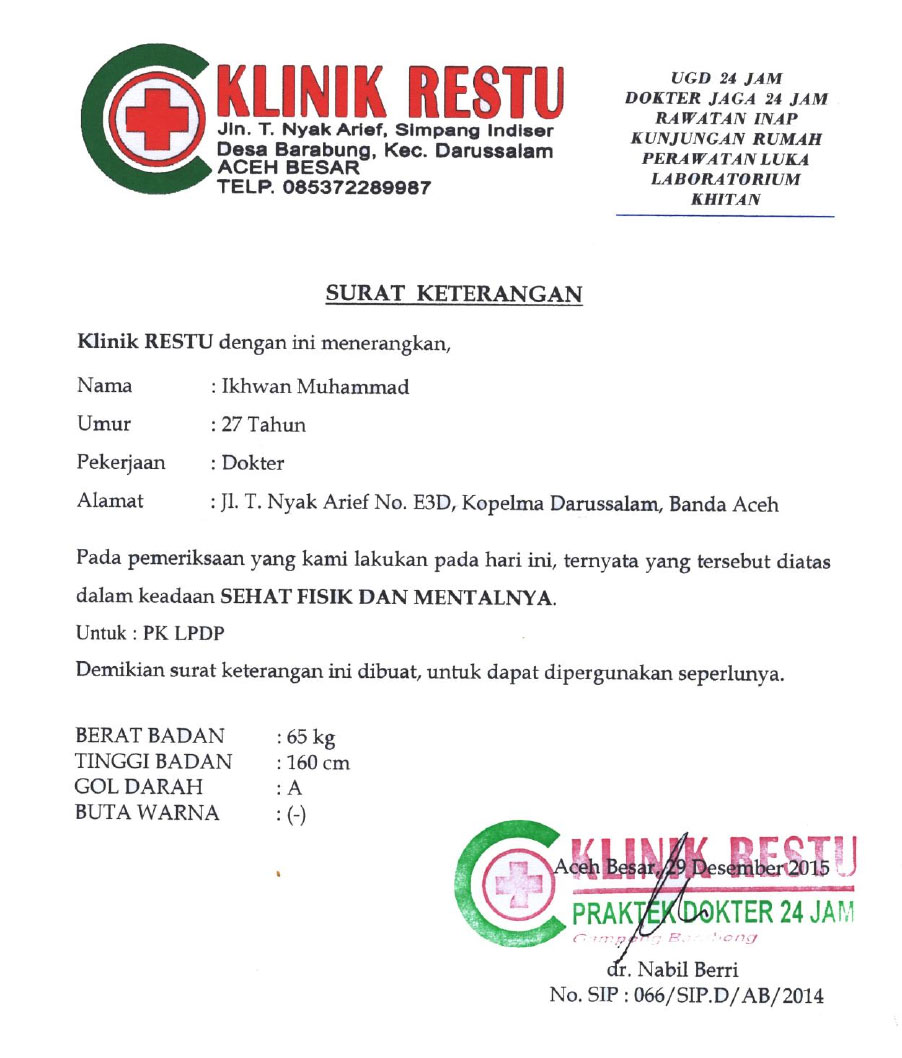 Detail Biaya Surat Keterangan Sehat Nomer 12