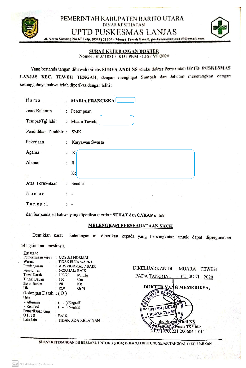 Detail Biaya Surat Keterangan Sehat Nomer 5