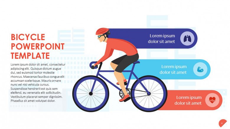 Detail Bicycle Powerpoint Template Free Nomer 2