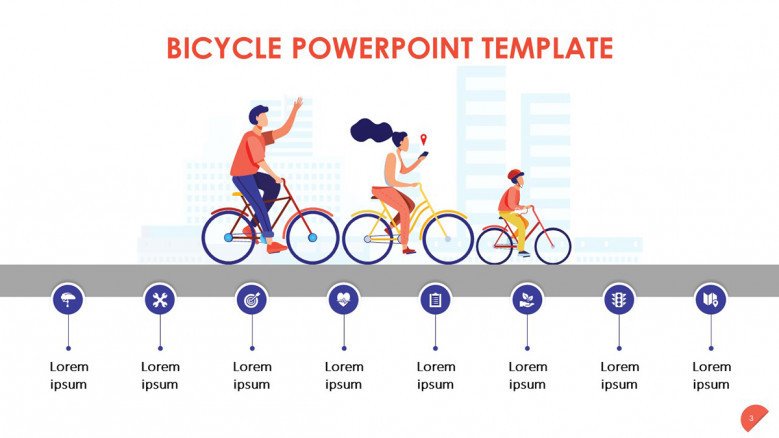 Detail Bicycle Powerpoint Template Free Nomer 29