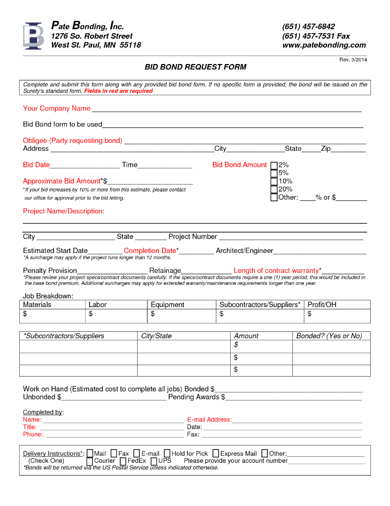 Detail Bid Bond Template Nomer 13