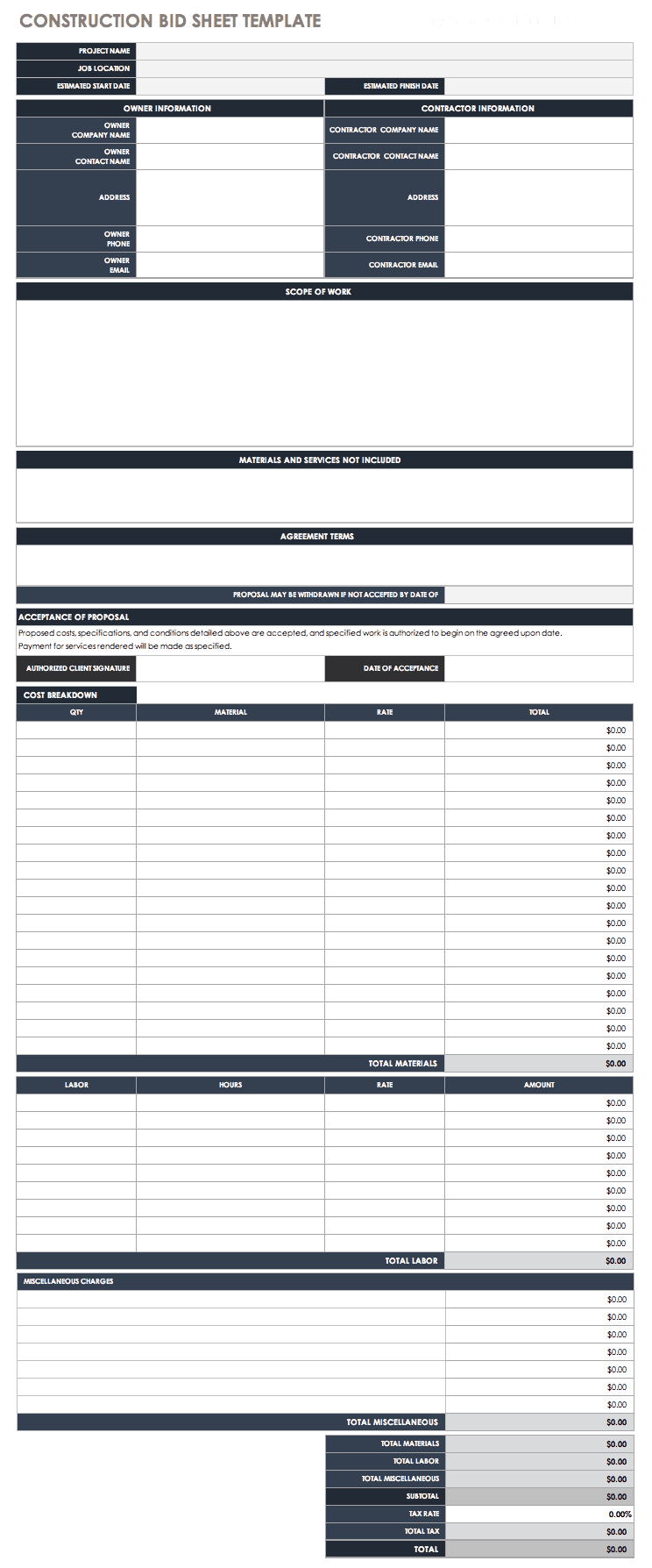 Detail Bid Proposal Template Word Nomer 17