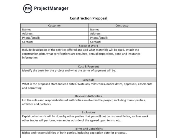 Detail Bid Proposal Template Word Nomer 18