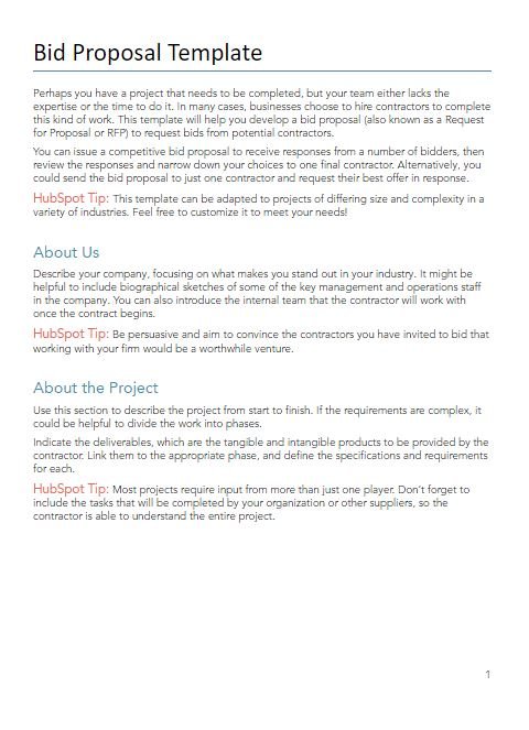 Detail Bid Proposal Template Word Nomer 3