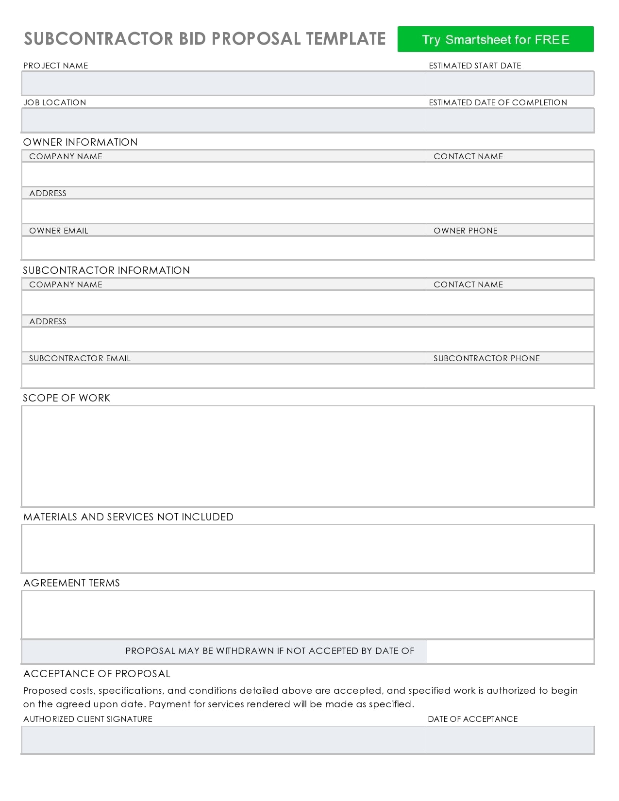 Detail Bid Proposal Template Word Nomer 28