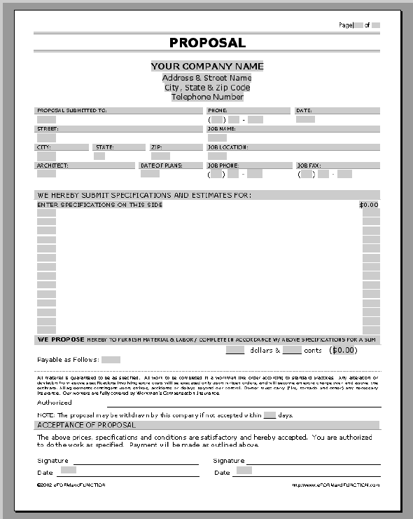 Detail Bid Proposal Template Word Nomer 38