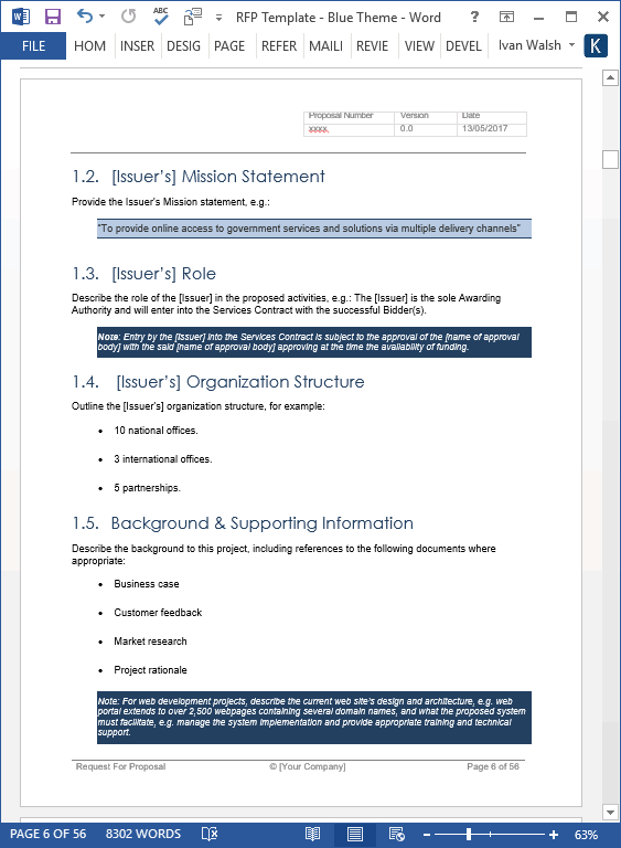 Detail Bid Proposal Template Word Nomer 39