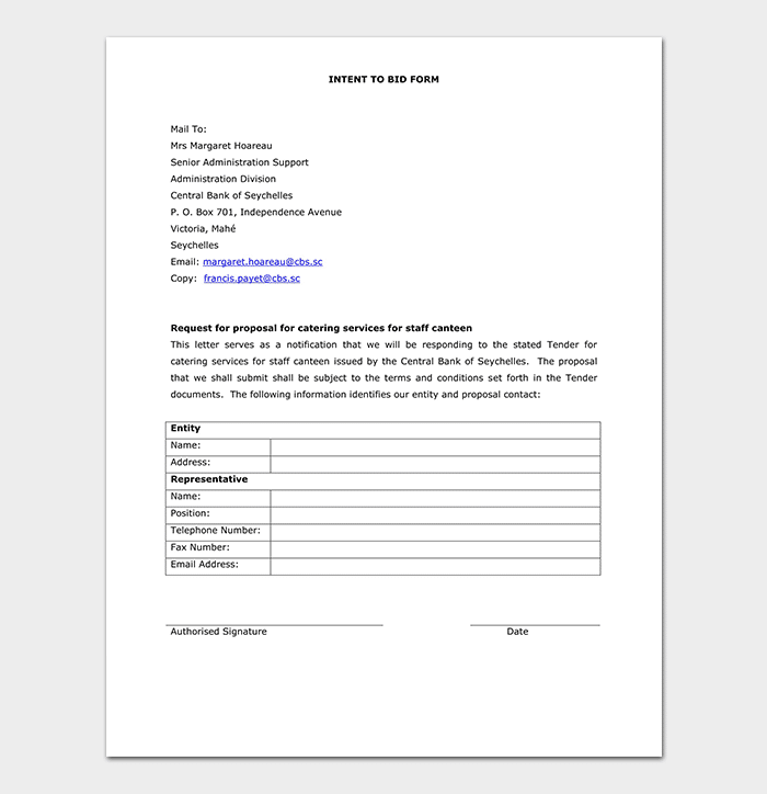 Detail Bid Proposal Template Word Nomer 40