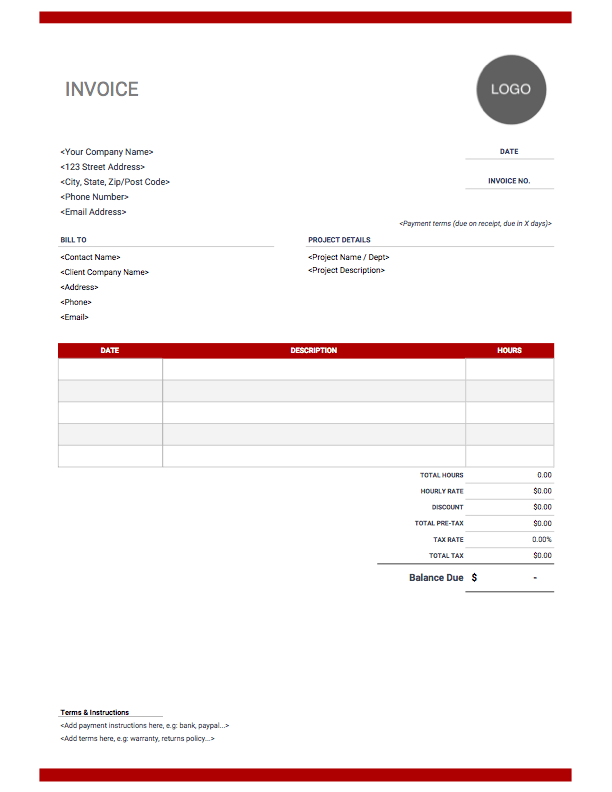 Detail Bill Design Template Nomer 2