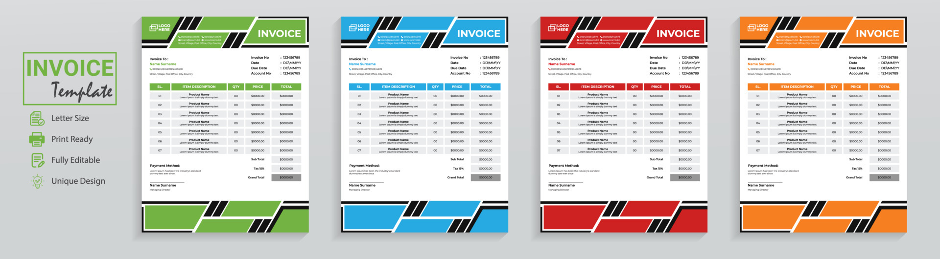 Detail Bill Design Template Nomer 27