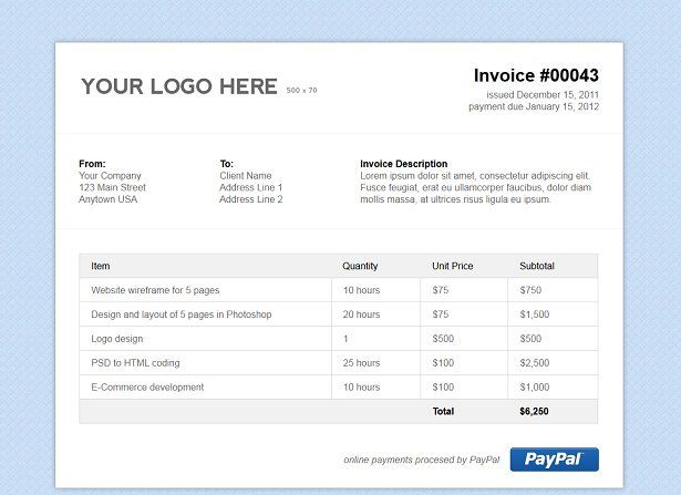 Bill Html Template - KibrisPDR