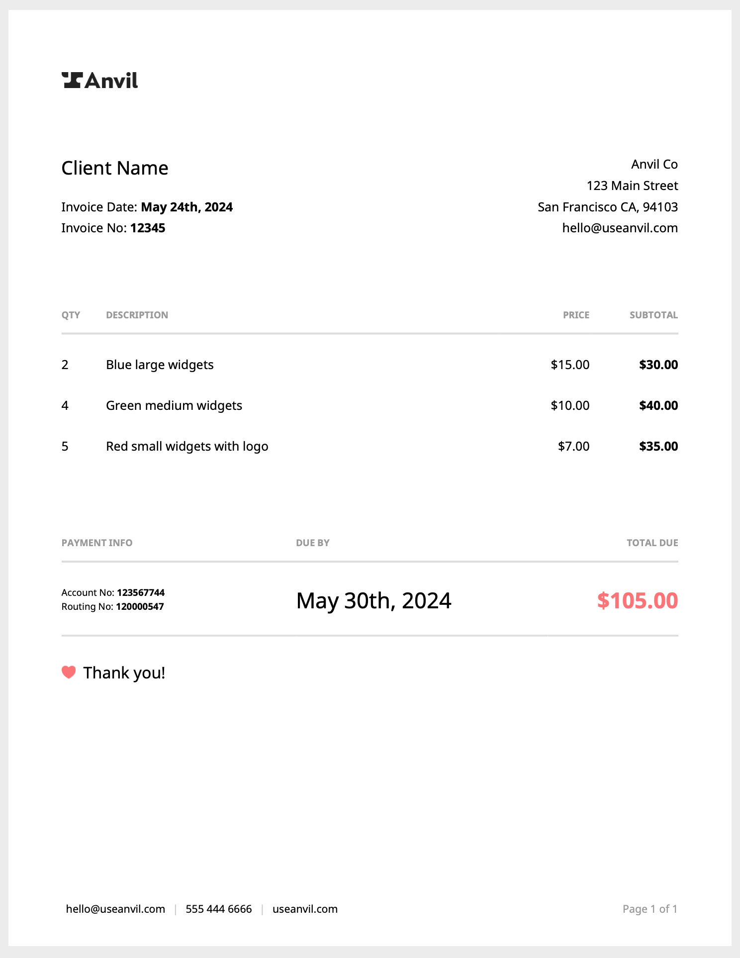 Detail Bill Html Template Nomer 3