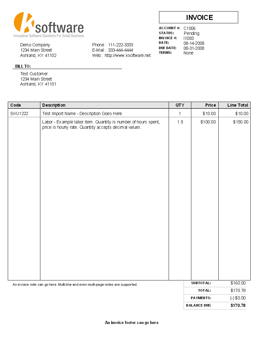 Detail Billing Invoice Template Nomer 16