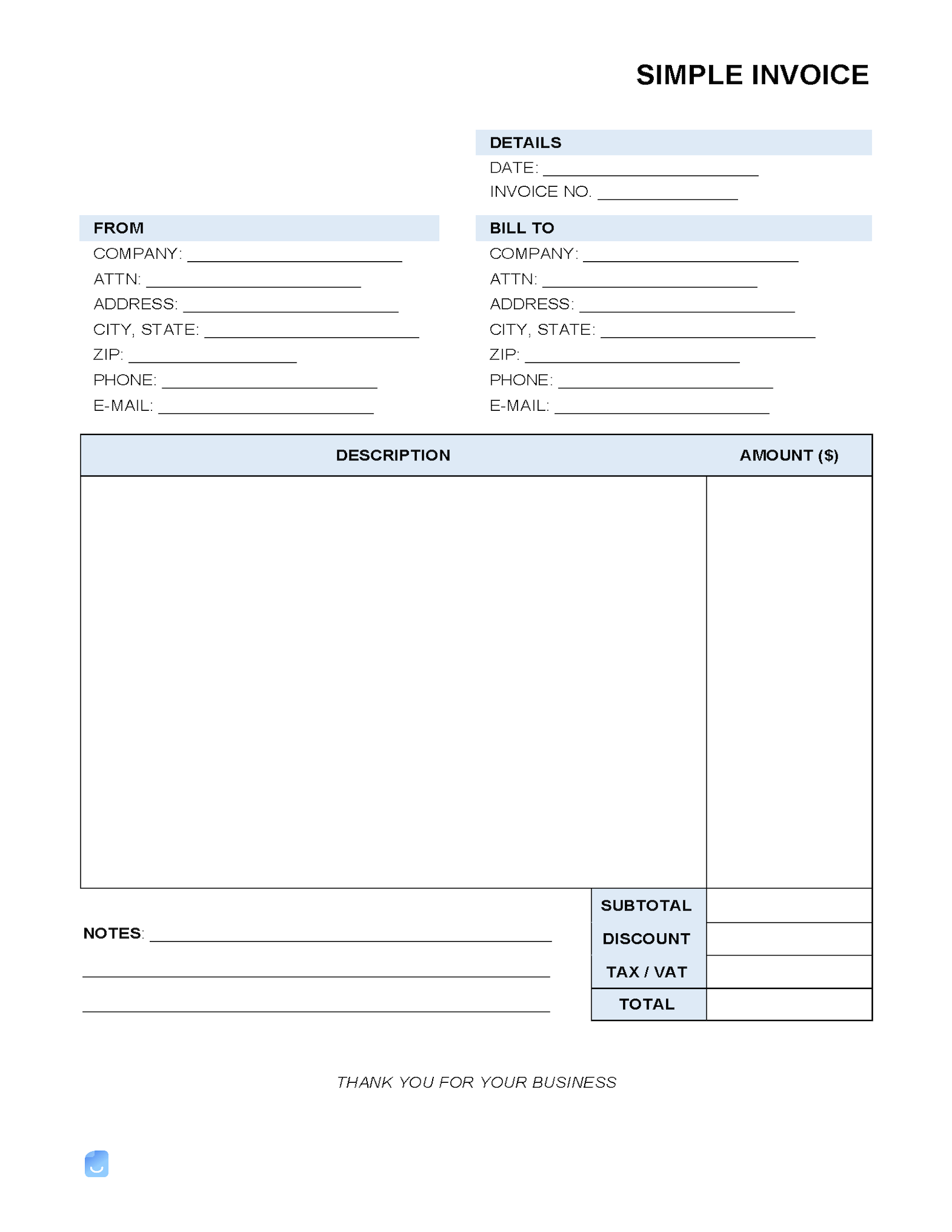 Detail Billing Invoice Template Nomer 18