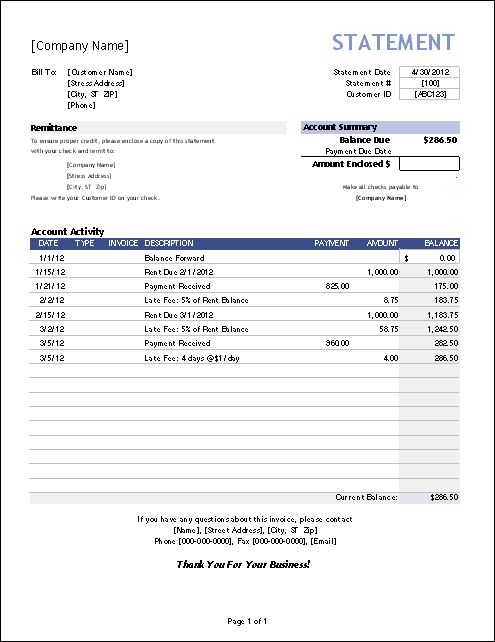 Detail Billing Invoice Template Nomer 19