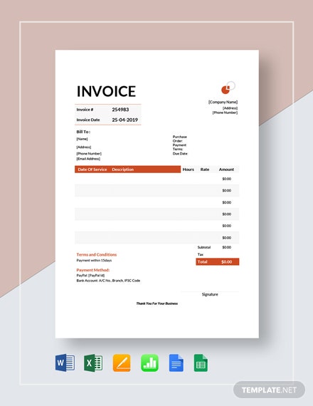Detail Billing Invoice Template Nomer 24